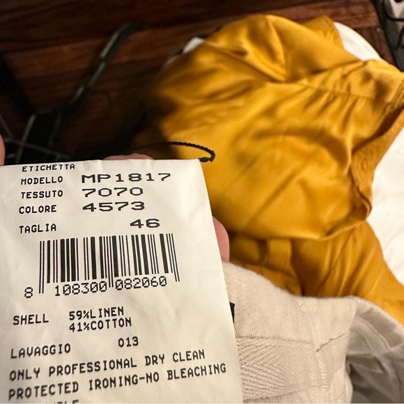 NWOT GEORGIO ARMANI Linen Cotton Pants size 46 - Picture 5 of 6